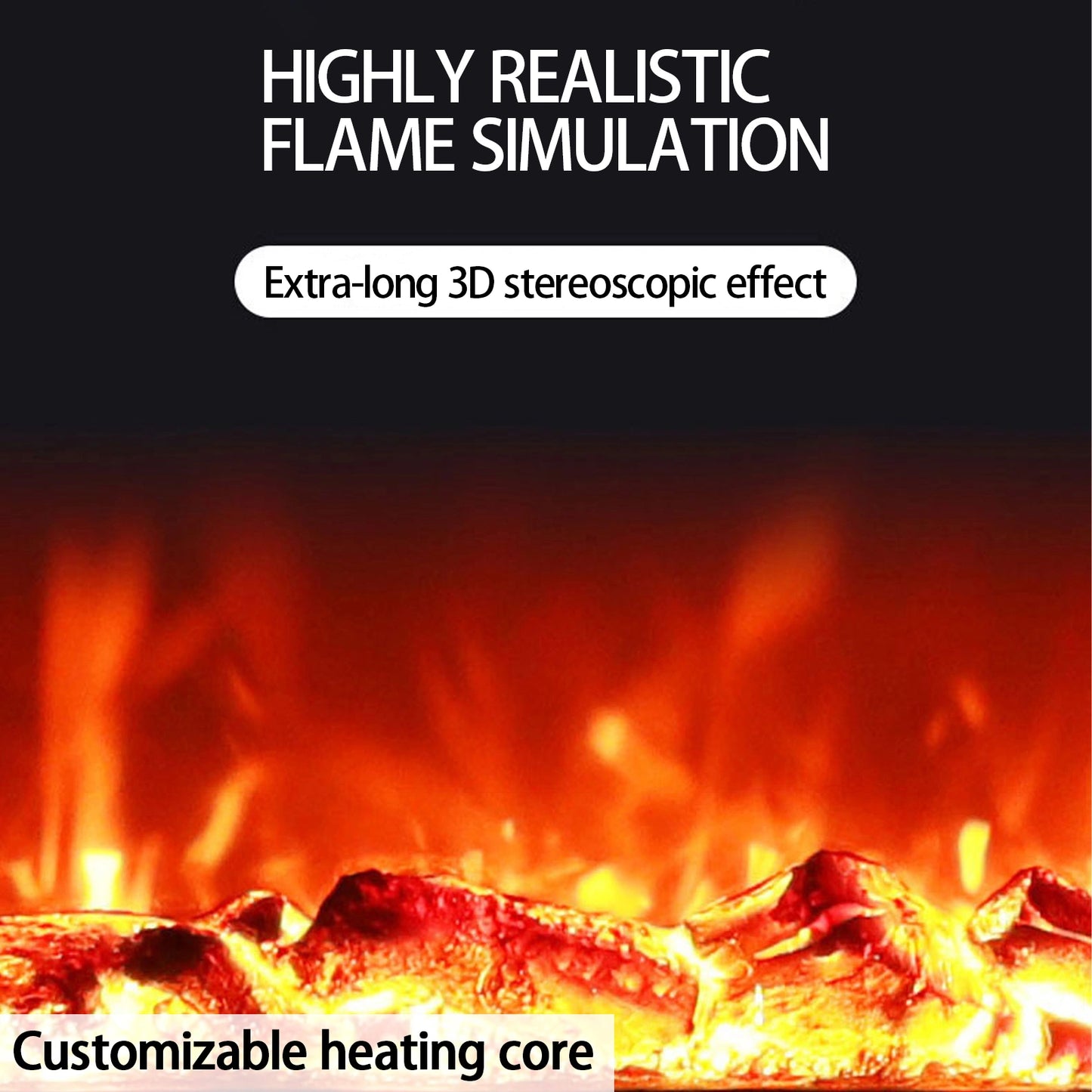 Aihm-Lon Minimalist Electric Fireplace Includes Simple Line Design 39”-79”