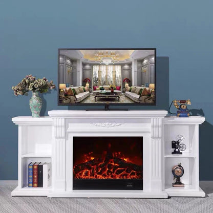 Aihm-Lon Tall Electric Fireplace Includes Open Storage Cabinet 71”