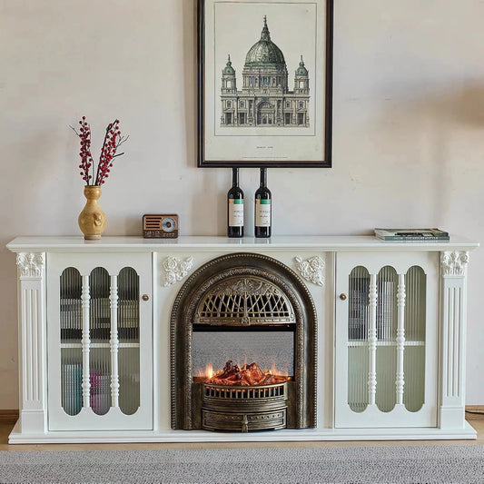 Aihm-Lon Spacious Electric Fireplace Includes Birdcage Heating Firebox 71”-95”