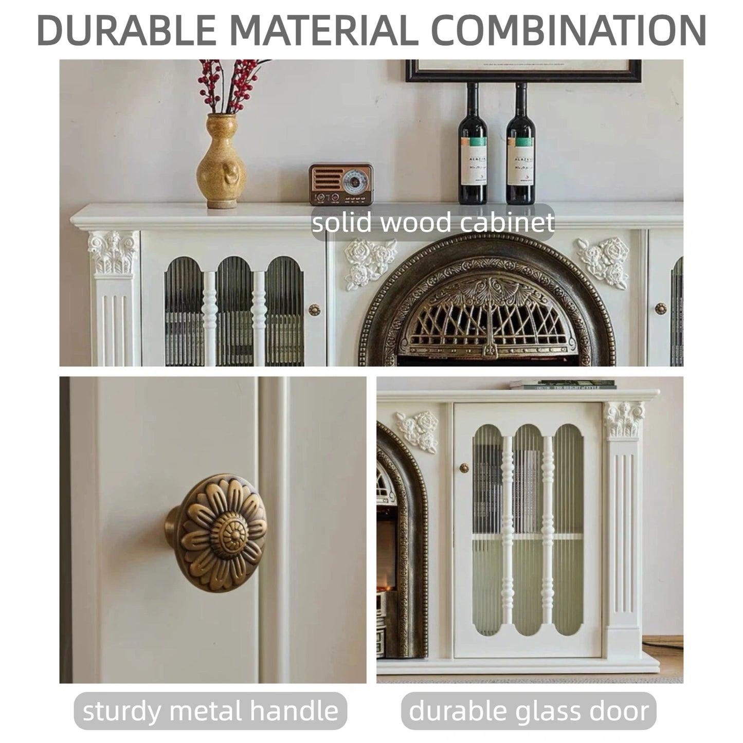 Aihm-Lon Spacious Electric Fireplace Includes Birdcage Heating Firebox 71”-95”