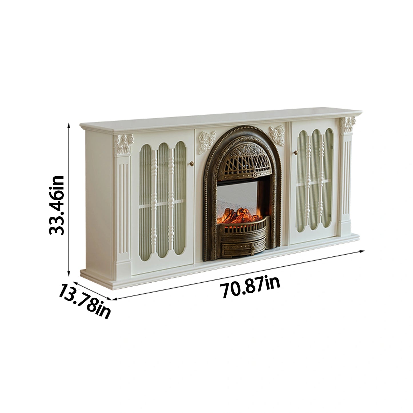 Aihm-Lon Spacious Electric Fireplace Includes Birdcage Heating Firebox 71”-95”