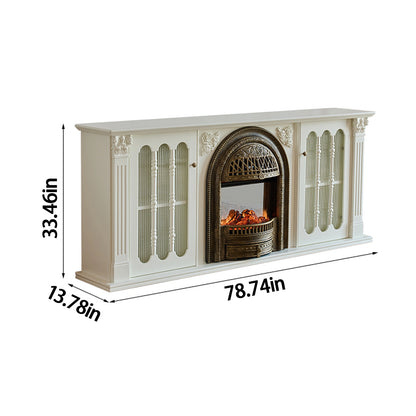 Aihm-Lon Spacious Electric Fireplace Includes Birdcage Heating Firebox 71”-95”