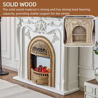 Aihm-Lon Freestanding Electric Fireplace Includes Metal Birdcage & 3D Relief 47” - 55”