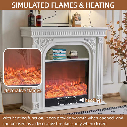 Aihm-Lon Electric Fireplace Includes Arched Frames & 3D Carved 39”-59”