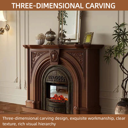 Aihm-Lon Brown Electric Fireplace Includes Arched Birdcage 47”