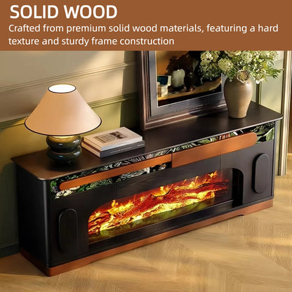 Aihm-Lon Electric Fireplace Includes Decorative Real Flame Insert 59”-71”