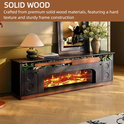 Aihm-Lon Electric Fireplace Includes Decorative Real Flame Insert 59”-71”