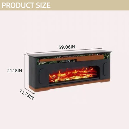 Aihm-Lon Electric Fireplace Includes Decorative Real Flame Insert 59”-71”