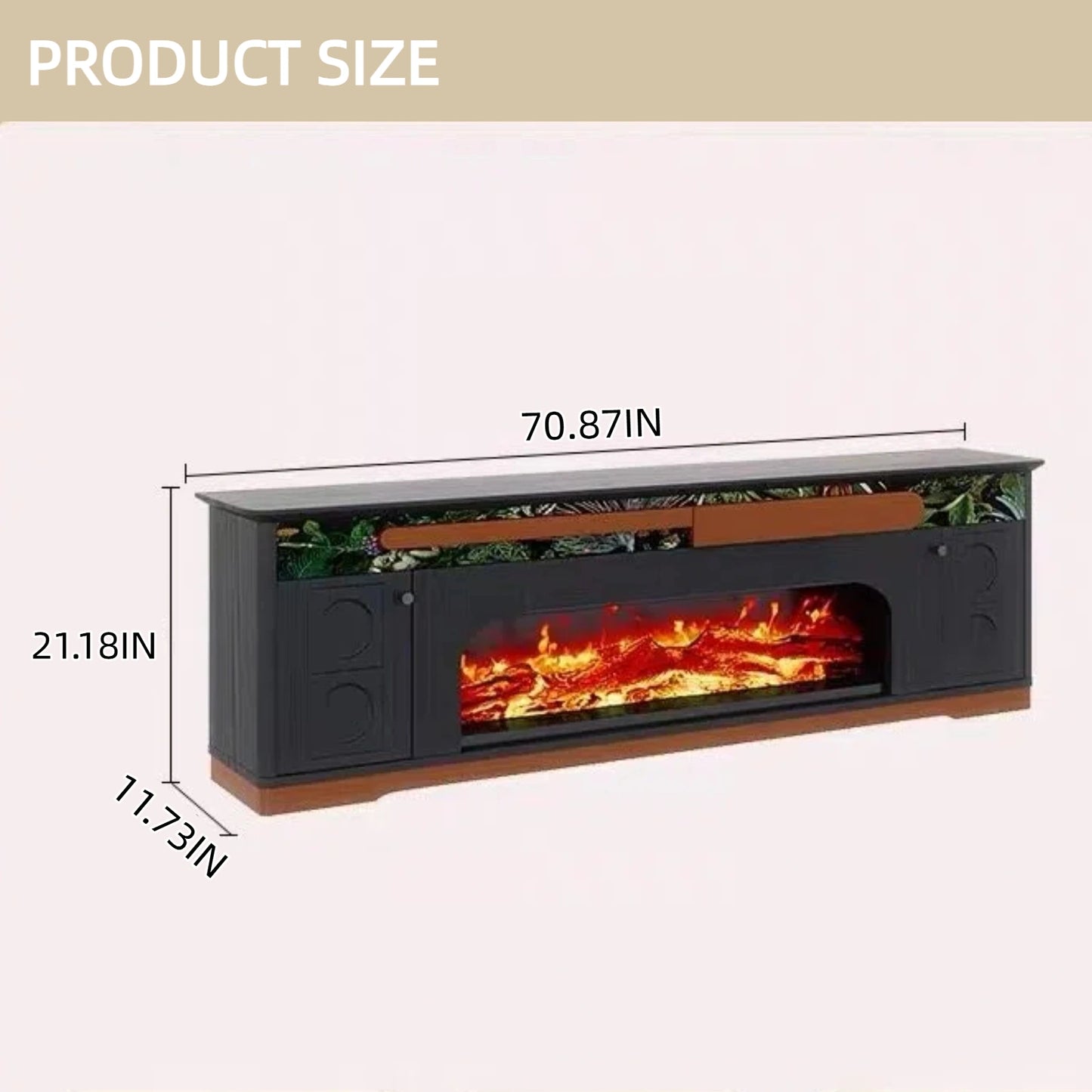 Aihm-Lon Electric Fireplace Includes Decorative Real Flame Insert 59”-71”