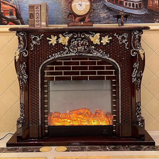 Aihm-Lon Vintage Electric Fireplace Includes 3D Carvings & Hexagonal Textures 59”