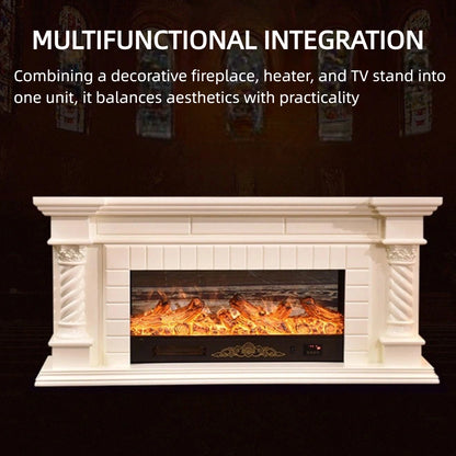 Aihm-Lon European Electric Fireplace Includes 3D Carved Decoration & Spiral Column 59”