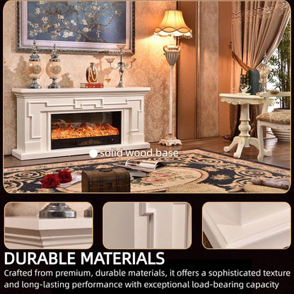 Aihm-Lon Modern Electric Fireplace with Mantel Includes White Polygonal Line 59”