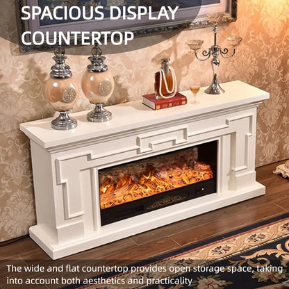 Aihm-Lon Modern Electric Fireplace with Mantel Includes White Polygonal Line 59”