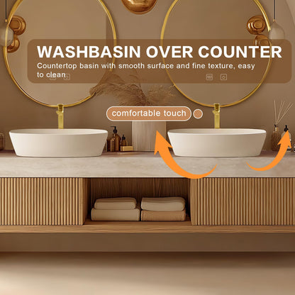68"Floating Bathroom Vanity with Double Sinks Includes Irregular Mirrors