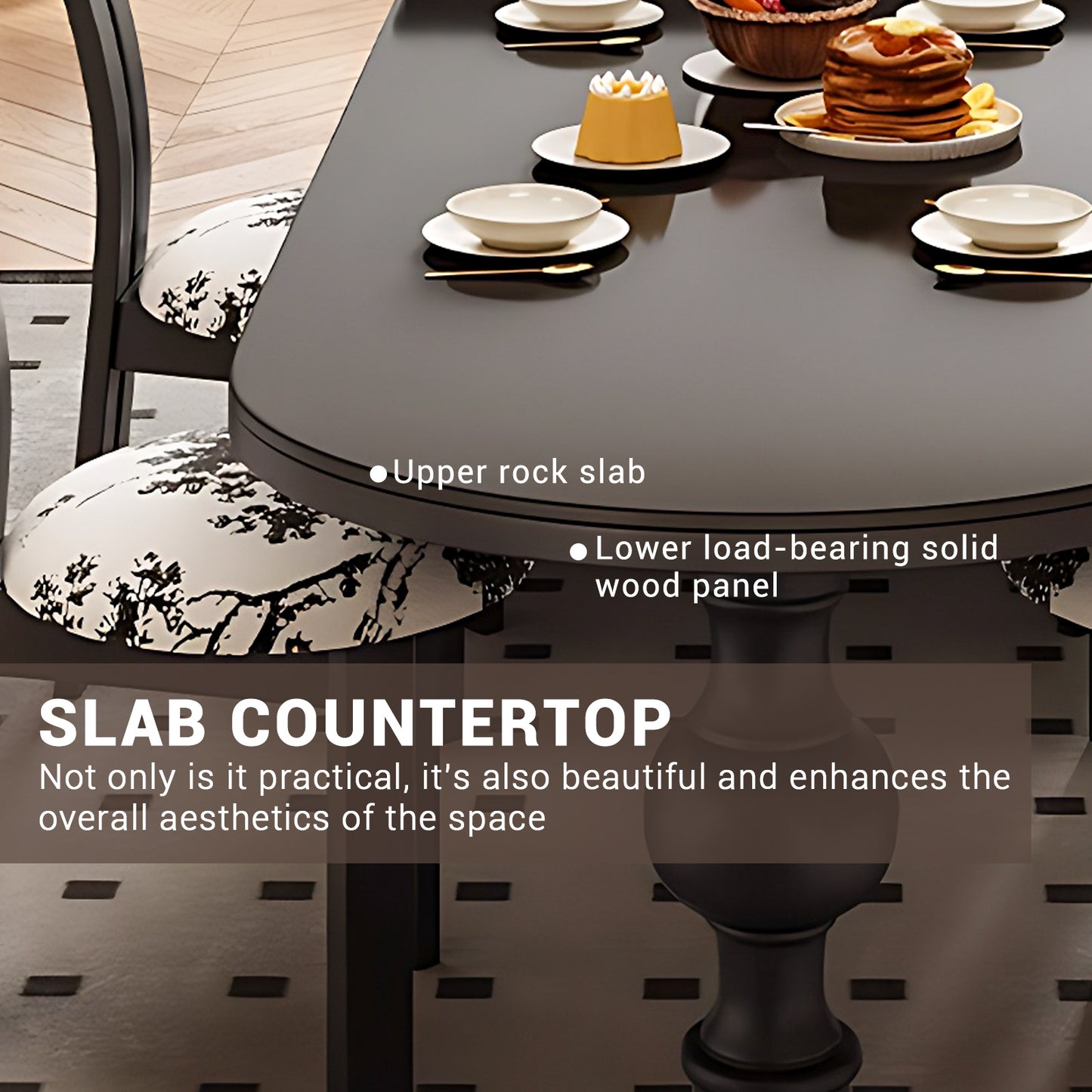 Aihm-Lon Sturdy Extendable Kitchen Island Dining Table 88.58"-96.45"