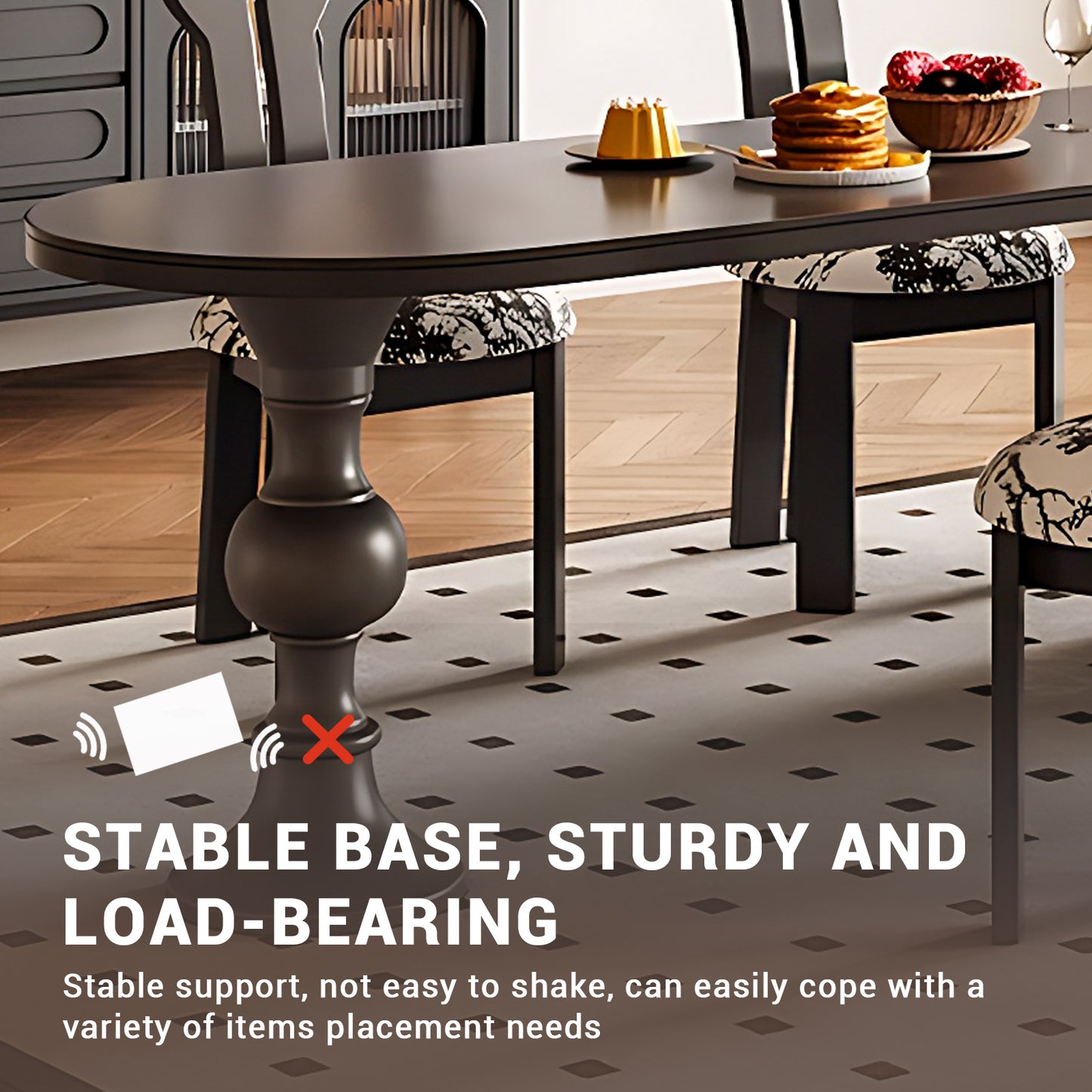 Aihm-Lon Sturdy Extendable Kitchen Island Dining Table 88.58"-96.45"