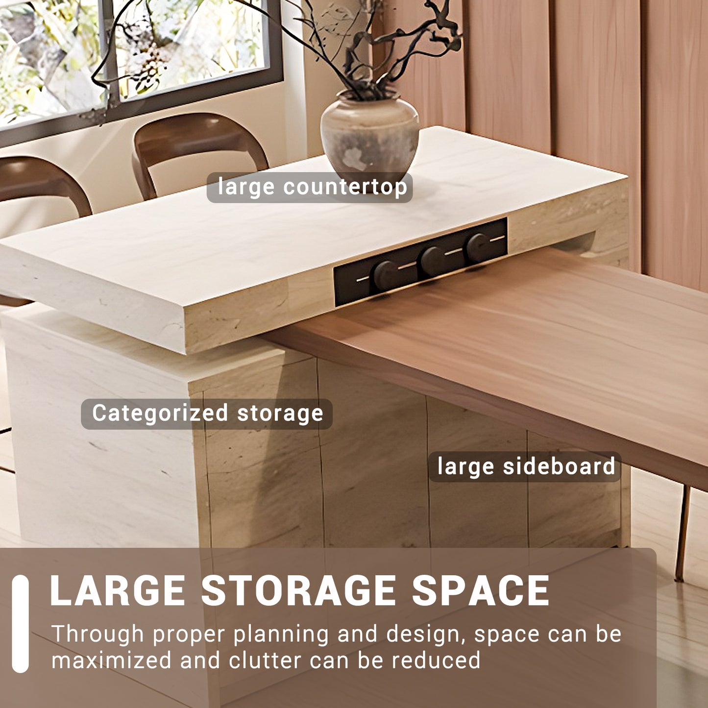 Aihm-Lon Adjustable Extendable Kitchen Island Table 47.24"-70.86"