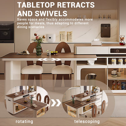 Aihm-Lon Kitchen Island with Adjustable Extendable Table 57.08"-72.83"