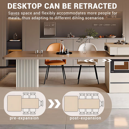 Aihm-Lon Kitchen Island with Extendable Table Pull-Out Open Storage 106.29"