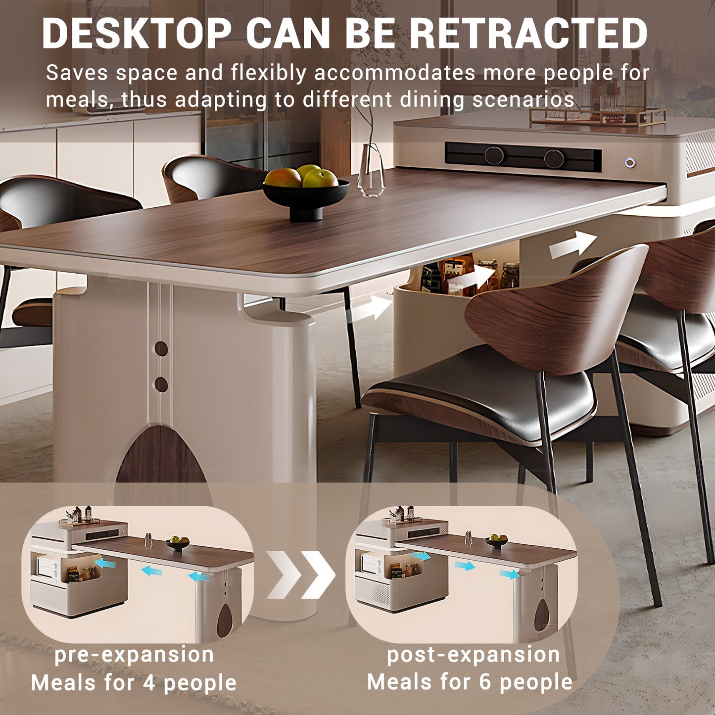 Aihm-Lon Kitchen Island with Extendable Table Open Cabinet 96.45"