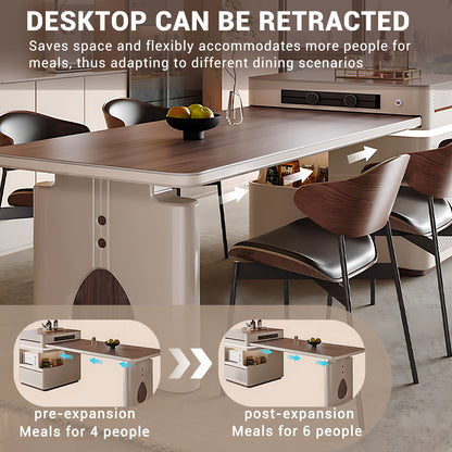 Aihm-Lon Kitchen Island with Extendable Table Open Cabinet 96.45"