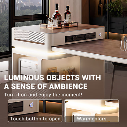 Aihm-Lon Kitchen Island with Extendable Table Open Cabinet 96.45"