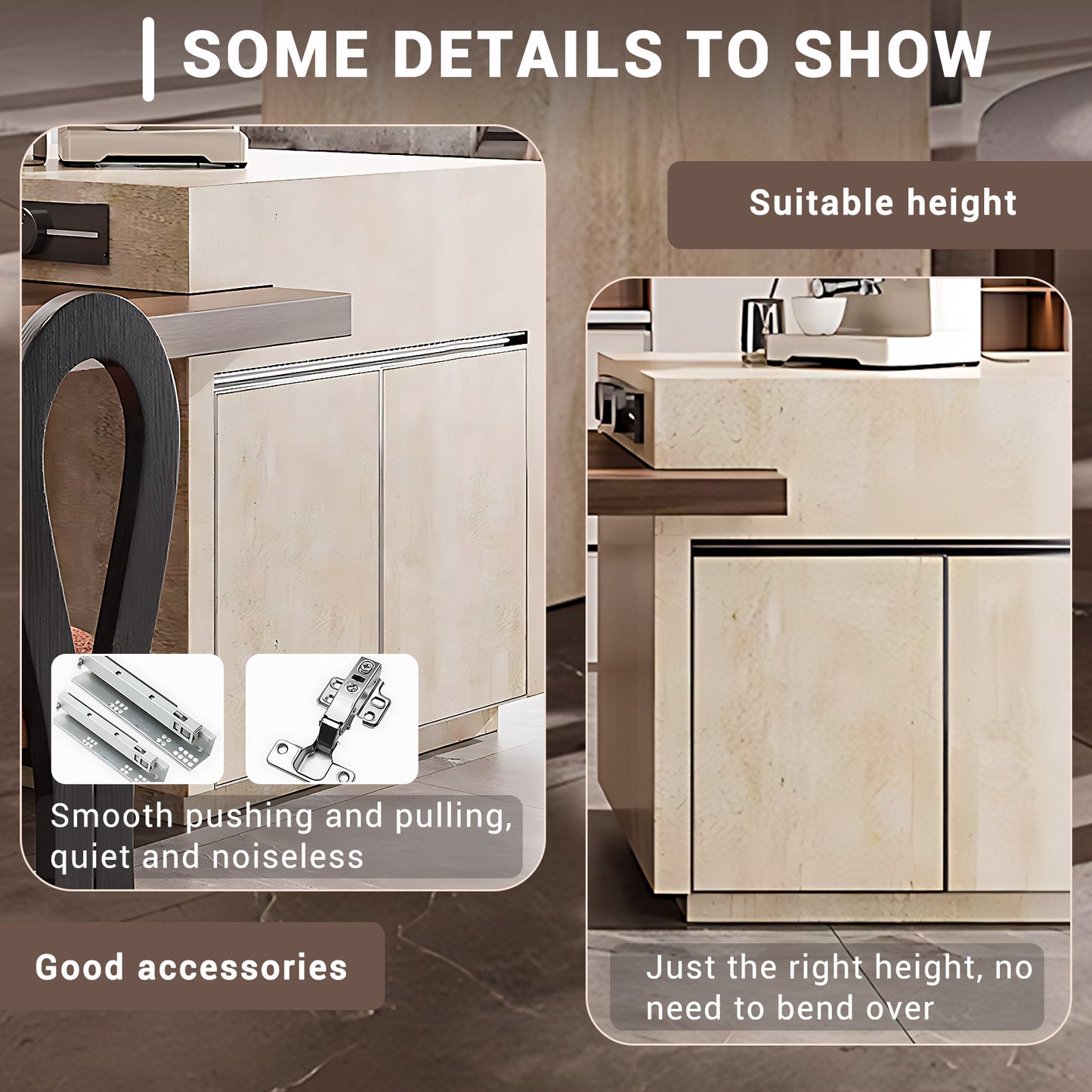 Aihm-Lon Minimalist Kitchen Island with Extendable Table 85.82"-101.57"