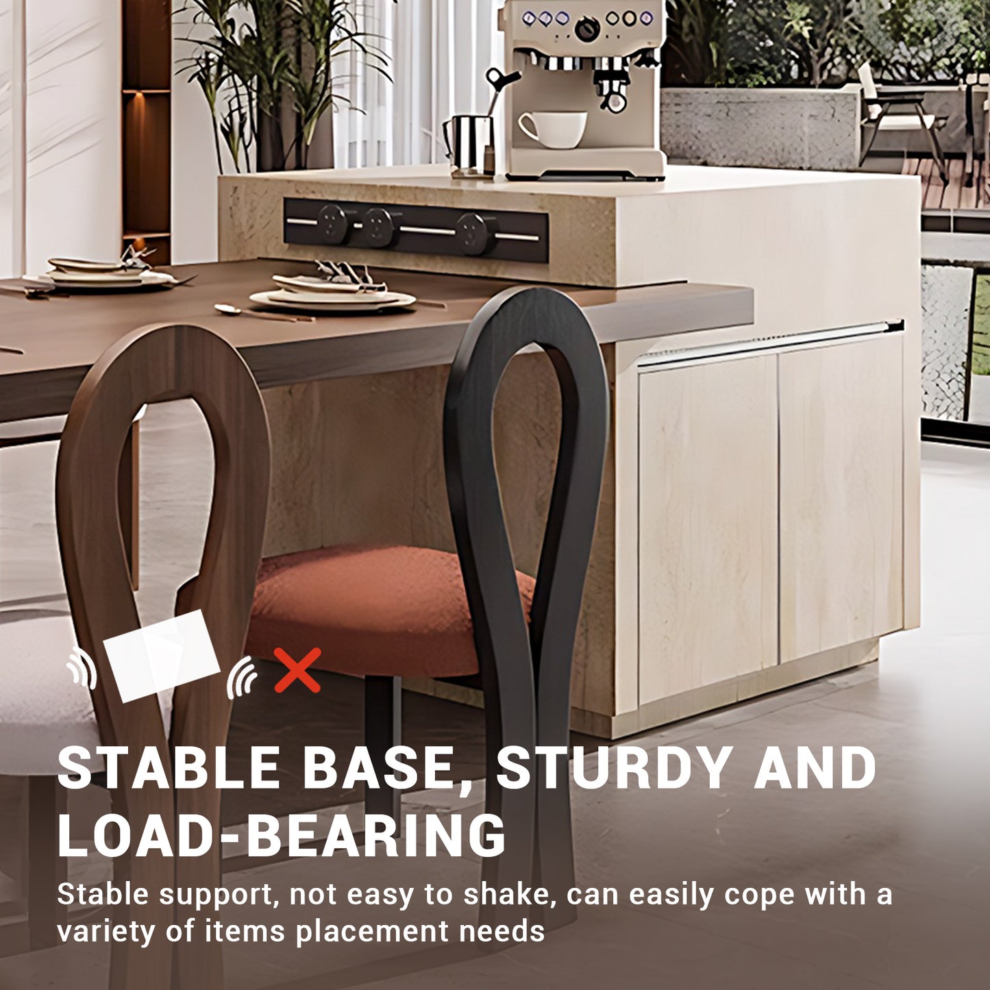 Aihm-Lon Minimalist Kitchen Island with Extendable Table 85.82"-101.57"