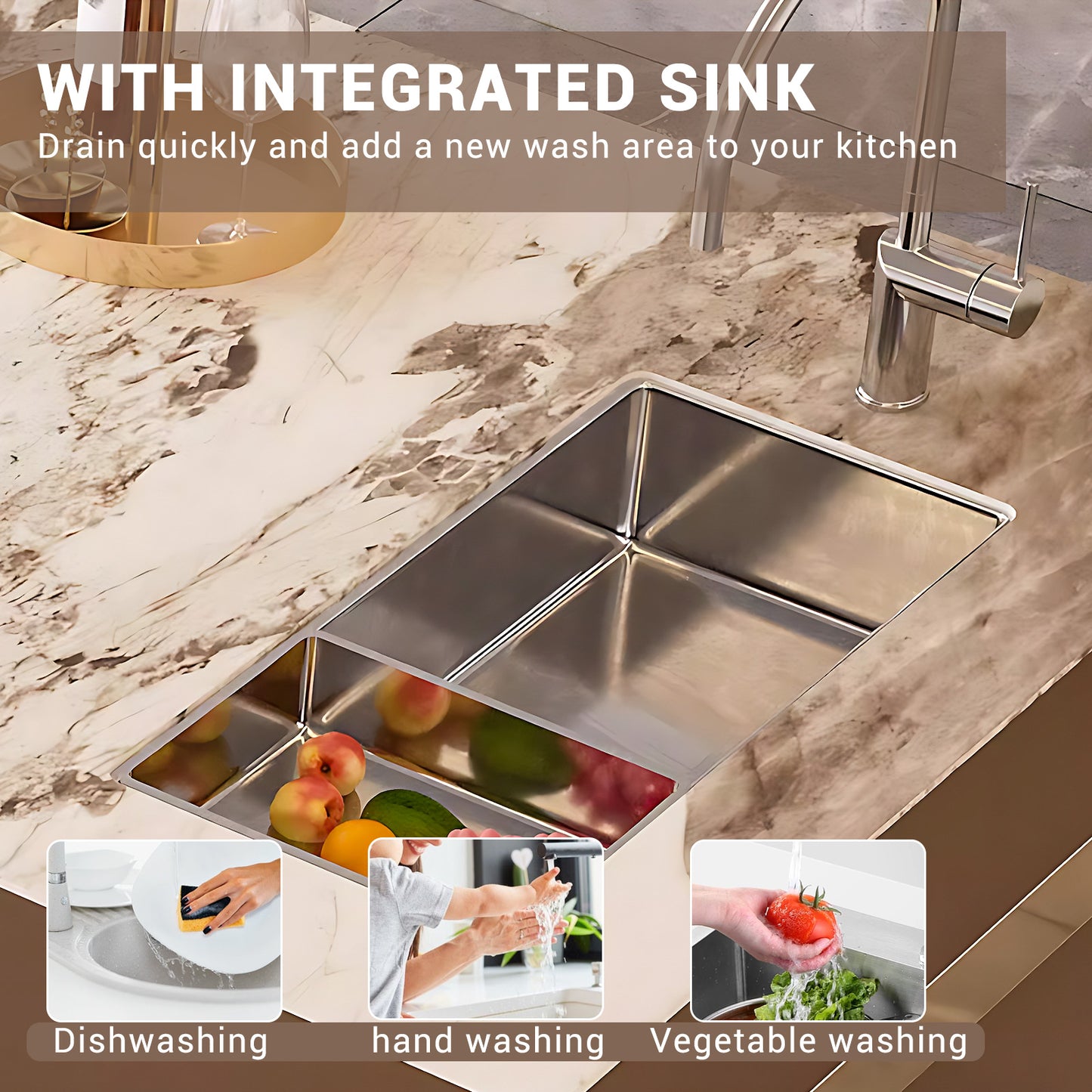 Aihm-Lon Kitchen Island with Extendable Table Side Storage Cabinet  66.92"-82.67"