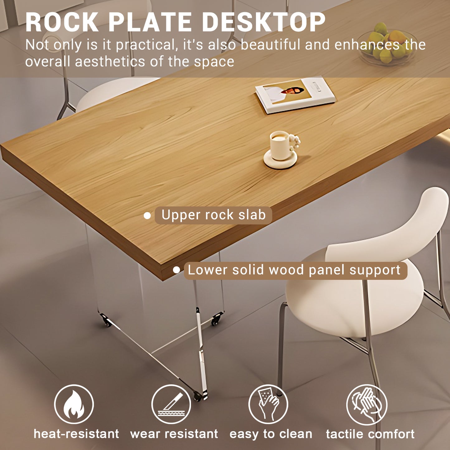 Aihm-Lon Kitchen Island with Extendable Dinning Table with Wheels 85.82"-101.57"