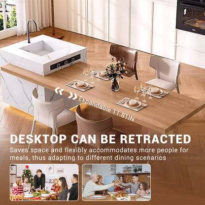 Aihm-Lon Kitchen Island with Sink and Extendable Table 92.12"-99.99"