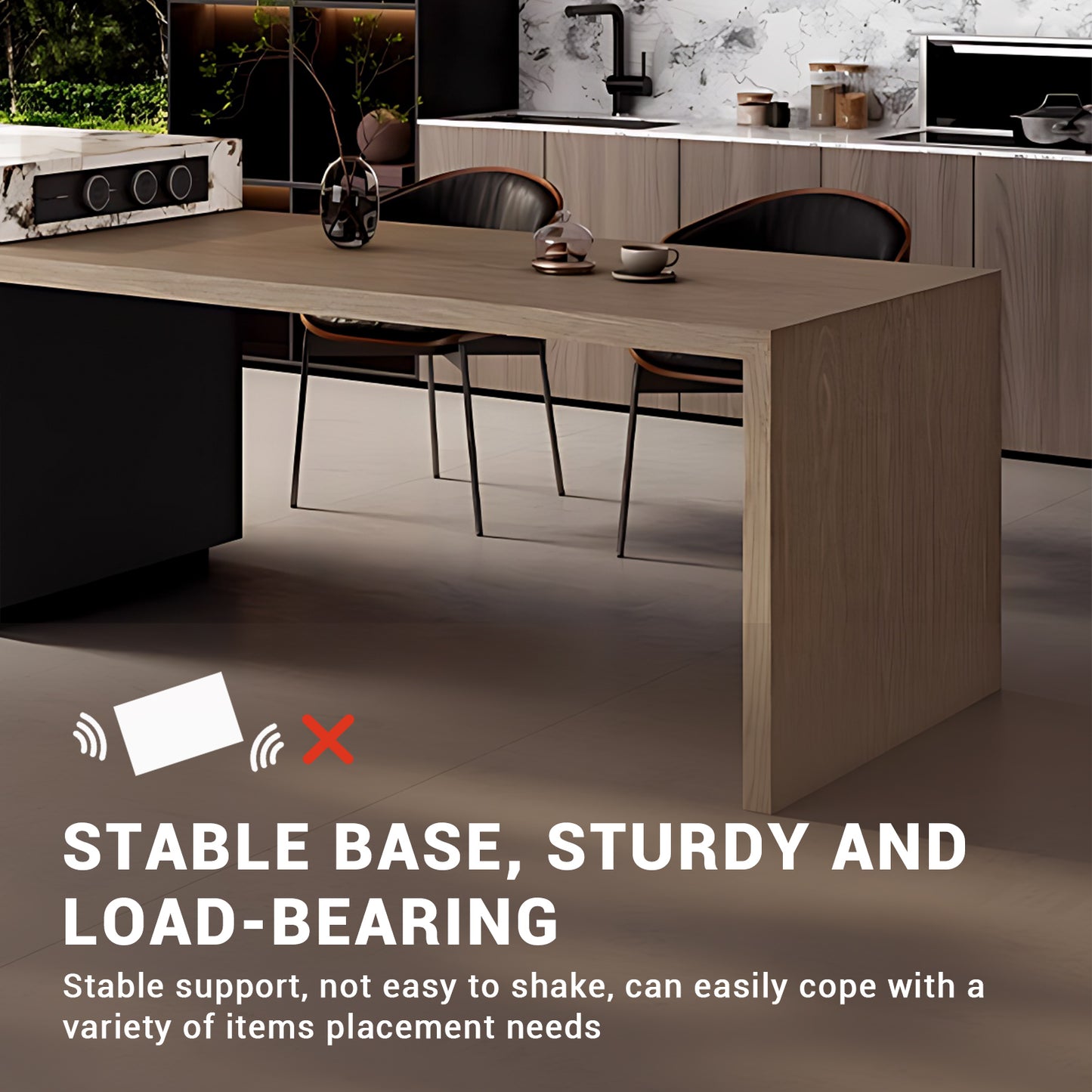 Aihm-Lon Kitchen Island with Extendable Table and Open Storage 85.82"-109.44"