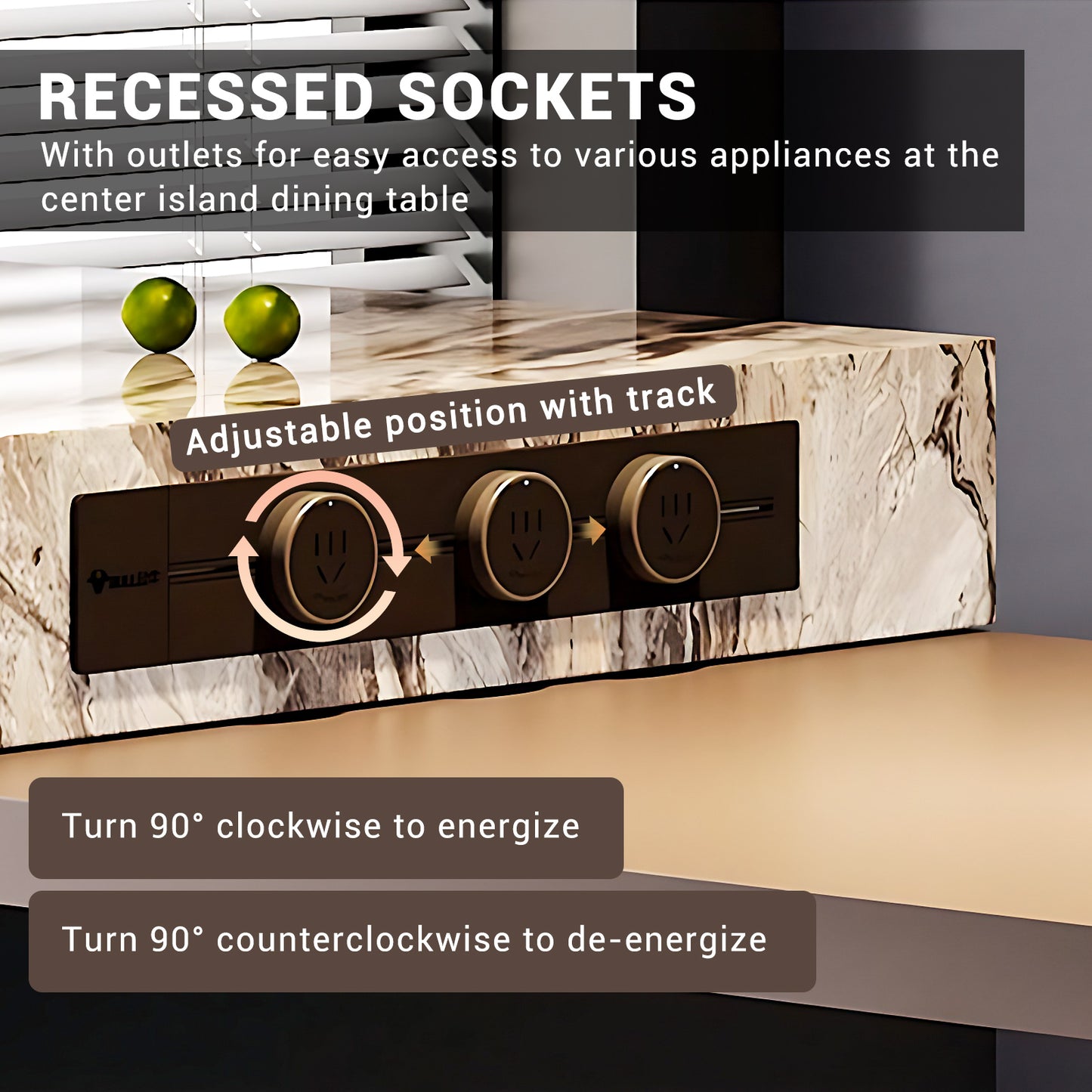 Aihm-Lon Black Kitchen Island with Extendable Table 85.03"-100.78"