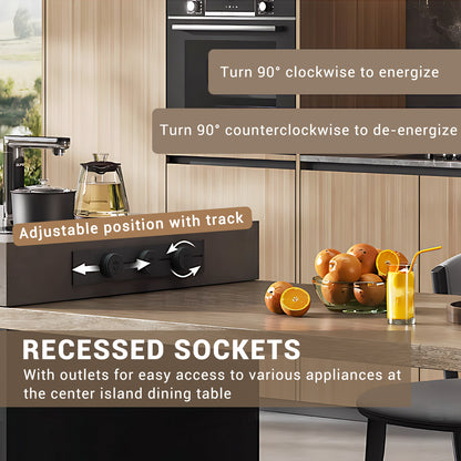 Aihm-Lon Kitchen Island with Extendable Table and Sink 78.74"-94.48"