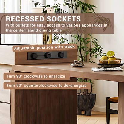 Aihm-Lon Kitchen Island with Extendable Dinning Table Sink 93.7"-101.57"