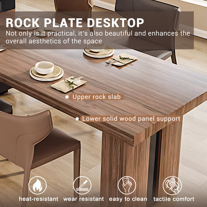 Aihm-Lon Brown Wooden Kitchen Island with Extendable Table 93.7"-101.57"