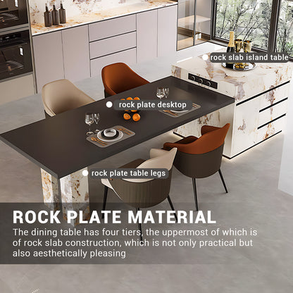 Aihm-Lon Kitchen Island with Extendable and Corner Open Storage 86.61"-98.42"