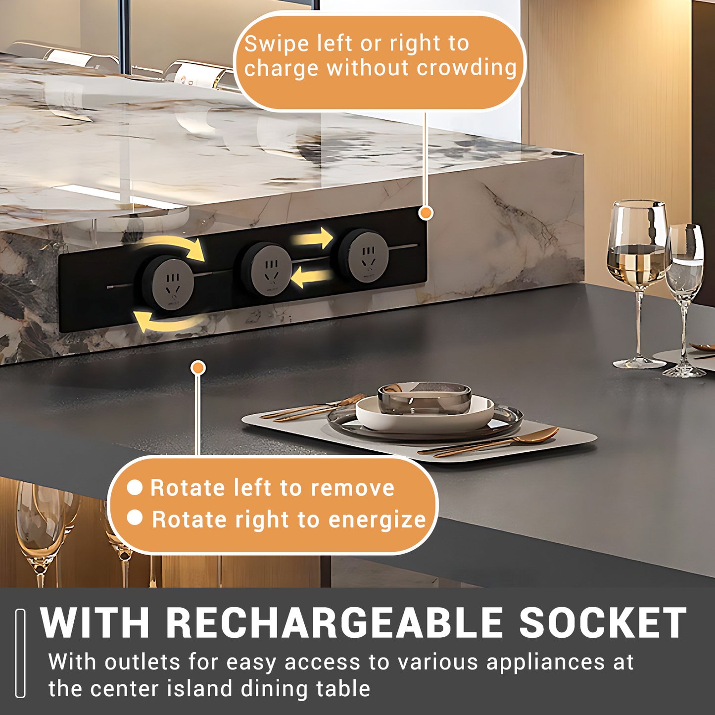 Aihm-Lon Kitchen Island with Extendable and Corner Open Storage 86.61"-98.42"