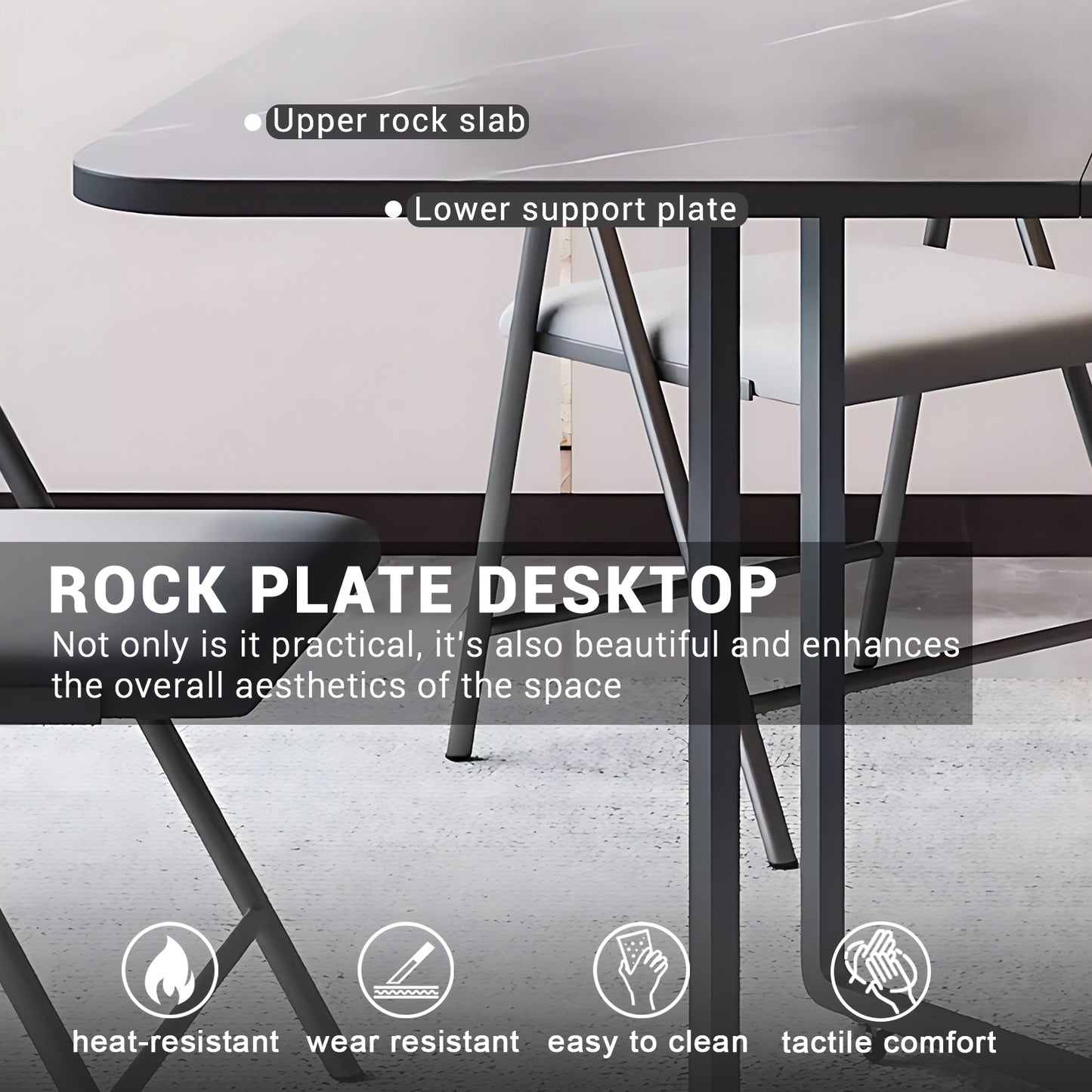 Aihm-Lon Gray Kitchen Island with Extendable Table Chairs 55.11"-62.99"