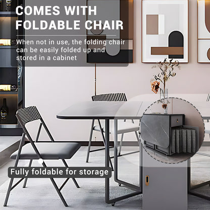 Aihm-Lon Gray Kitchen Island with Extendable Table Chairs 55.11"-62.99"