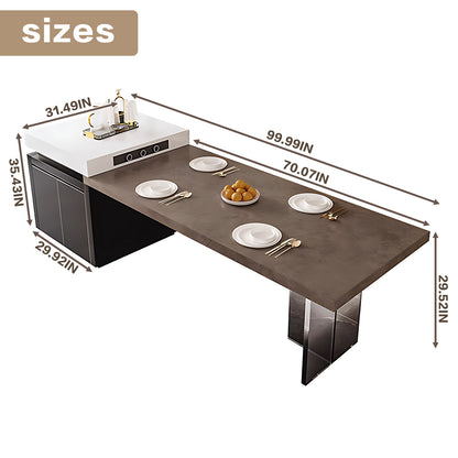 Aihm-Lon Movable Kitchen Island with Extendable Table 92.12"-99.99"