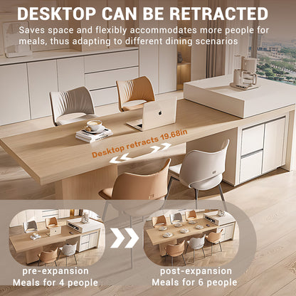 Aihm-Lon Large Kitchen Island with Extendable Dinning Table 89.76"-97.63"