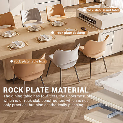 Aihm-Lon Large Kitchen Island with Extendable Dinning Table 89.76"-97.63"