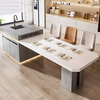 Aihm-Lon Kitchen Island with Sink Extendable Dinning Table 93.7"-109.44"