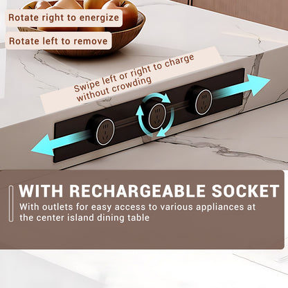 Aihm-Lon Mobile Kitchen Island with Sink Extendable Table 93.7"-101.57"