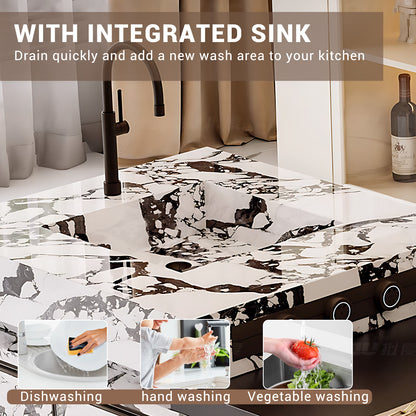 Aihm-Lon Kitchen Island with Unique Island Extendable Table 92.12"-99.99"