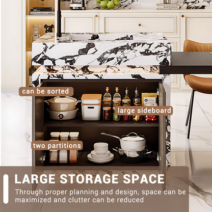 Aihm-Lon Kitchen Island with Unique Island Extendable Table 92.12"-99.99"