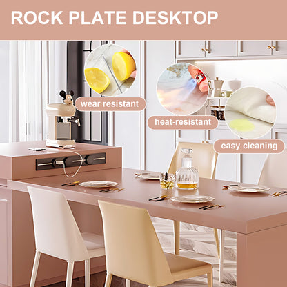 Aihm-Lon Kitchen Island with Extendable Dinning Table Shelf Rack 93.7"-101.57"