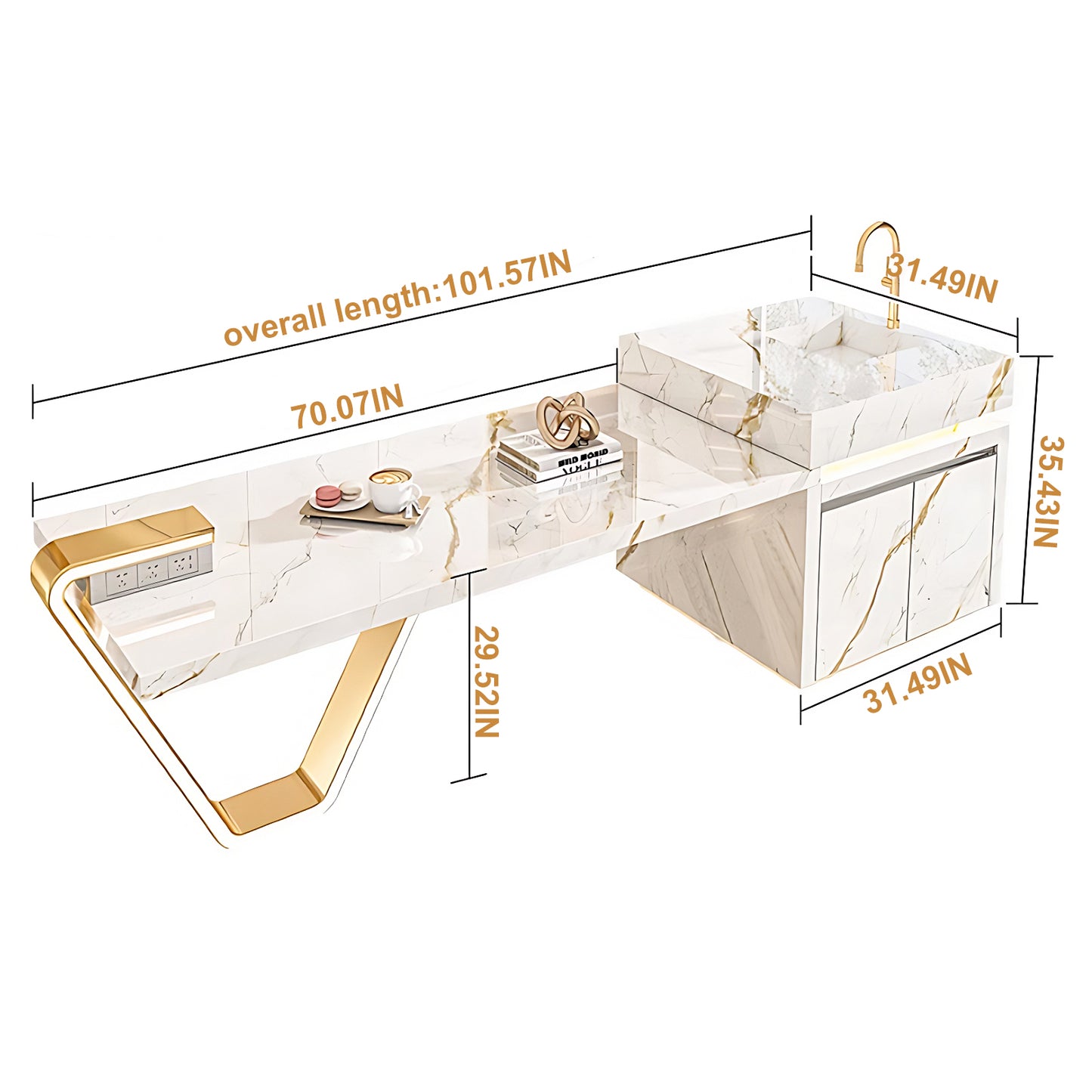 Aihm-Lon Kitchen Island with Extendable Table Stainless Steel Leg 93.7"-101.57"