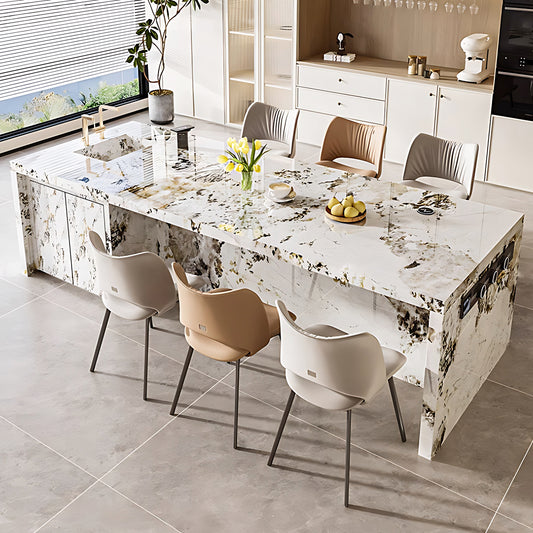 Aihm-Lon Kitchen Island with Extendable Dinning Table Sink 59.05"-78.74"